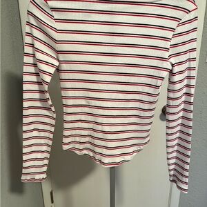 Cotton On Striped Long Sleeve Tee - White, Black, Red